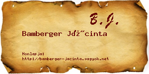 Bamberger Jácinta névjegykártya
